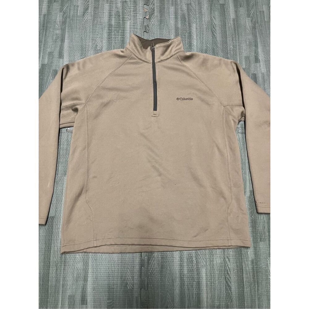 Columbia Sweatshirt Sweater Pullover 1/4 Zip Men’s Sz XL Beige Fleece